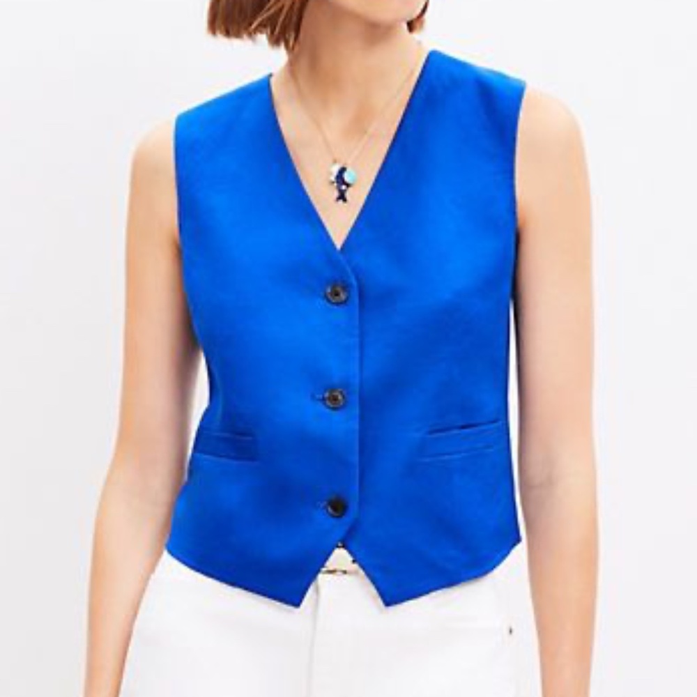 NWT LOFT Linen Blend Vest